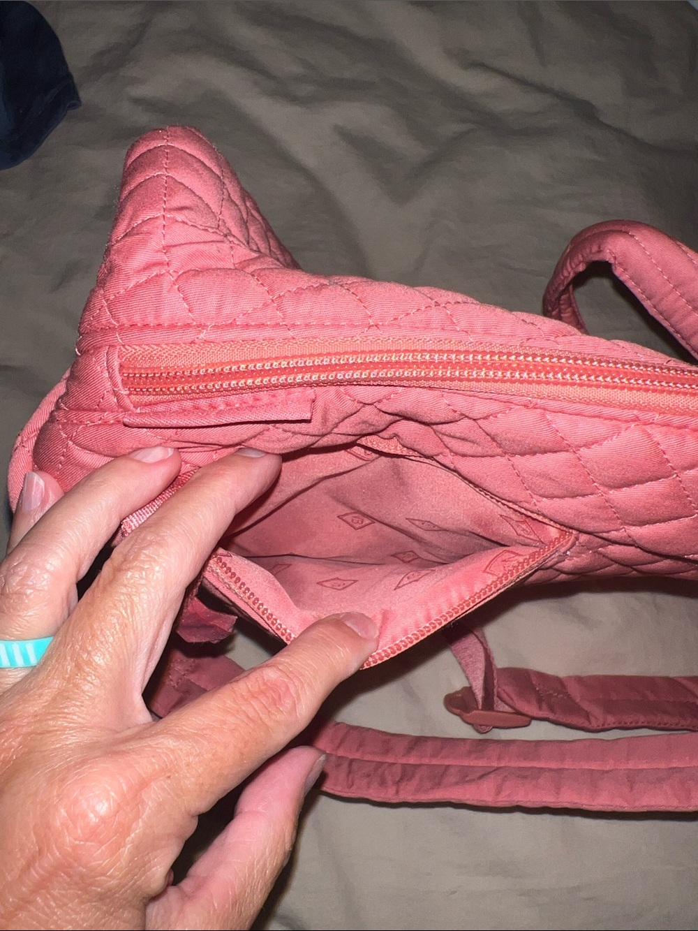 Vera Bradley Quilted Rose Pink Mini Backpack; Like New - Picture 6 of 6